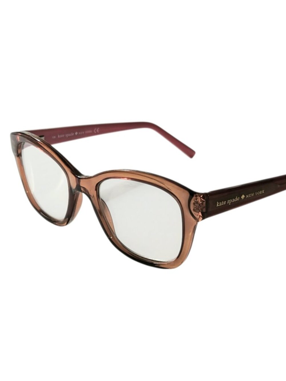 Kate Space Tanya Model Eyeglasses Orange and Pink Plastic Frames Only Used